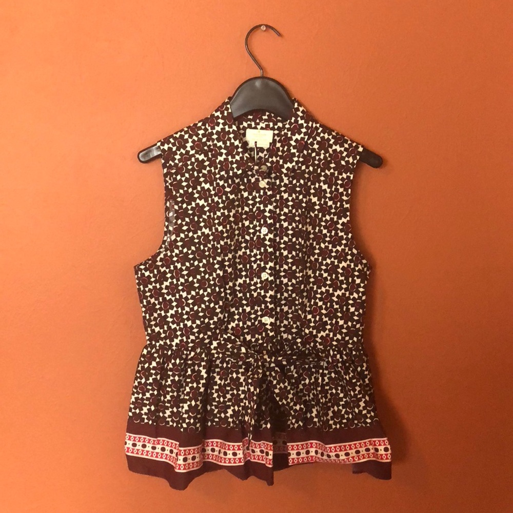 Button peplum blouse